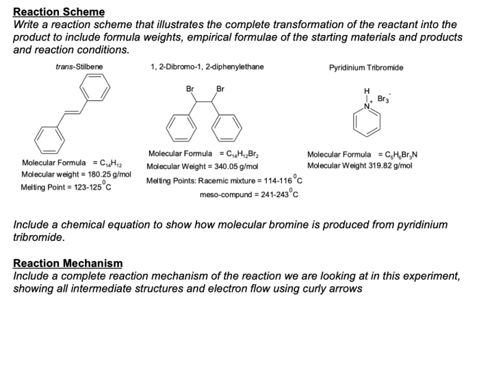 Bromination of stilbene lab report