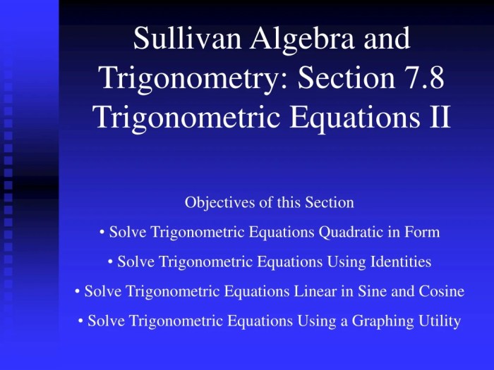 Trigonometry section 7.5/7.6 answer key