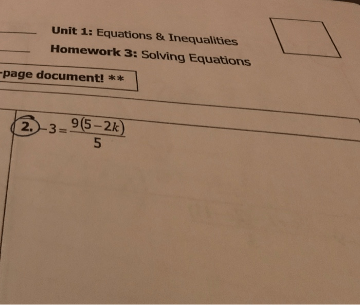 Unit 1 equations and inequalities homework 2 expressions and operations