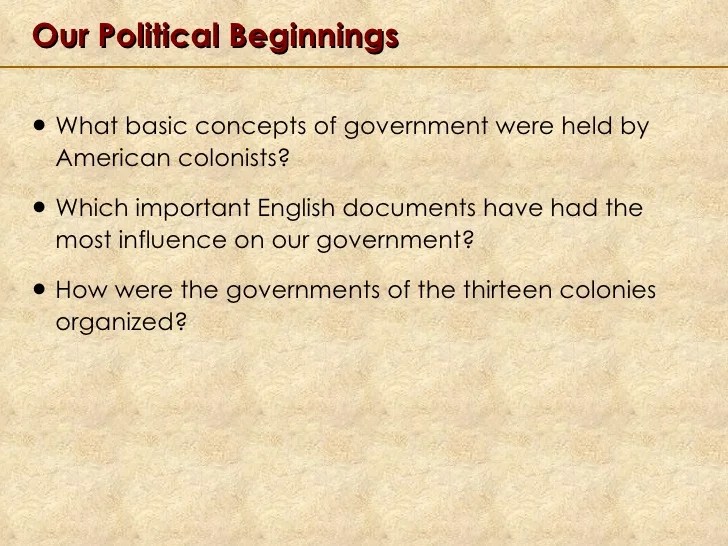 Our political beginnings worksheet answers