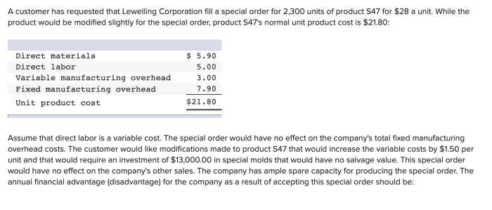 A customer has requested that lewelling corporation